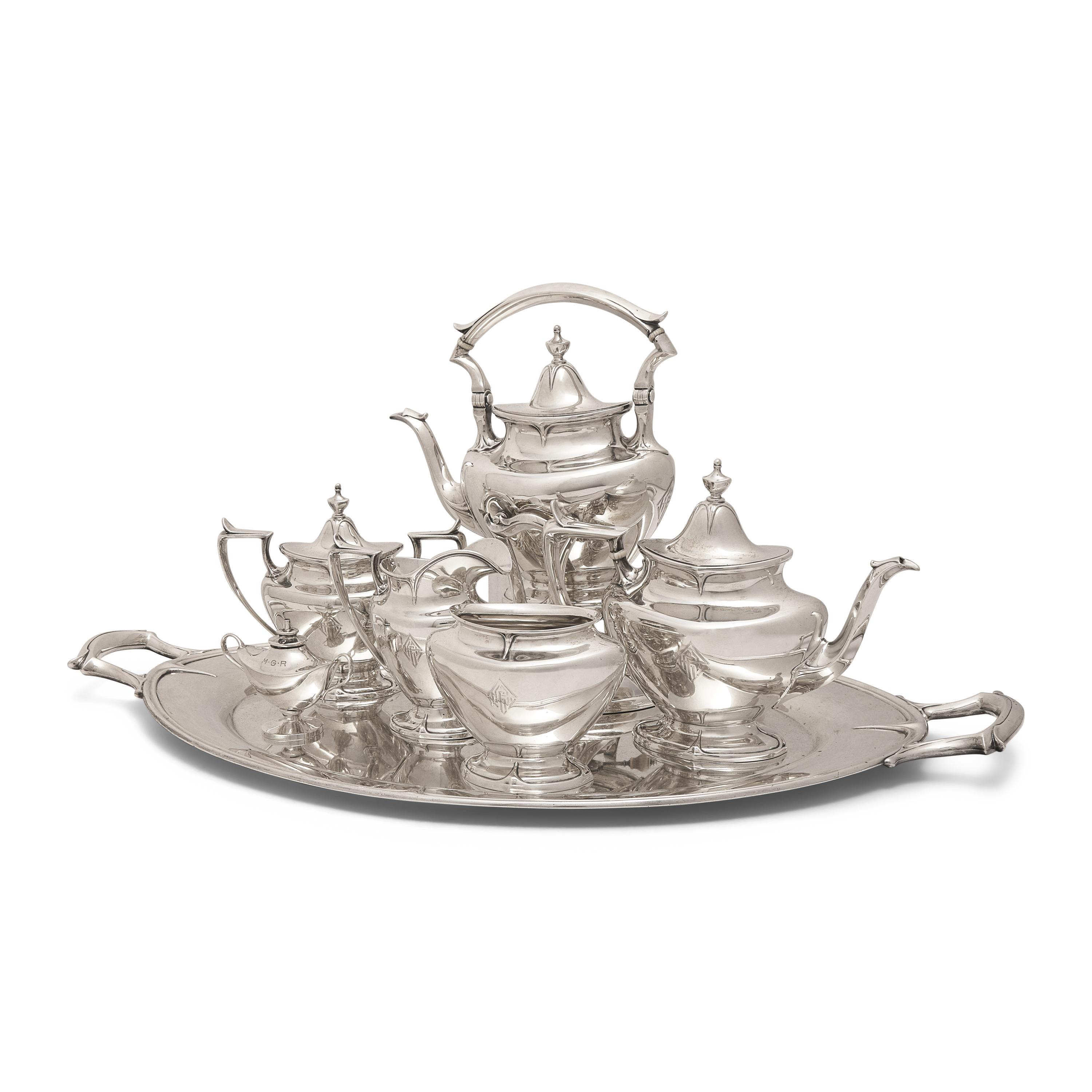 An American Silver Five-Piece Tea and Coffee Service, plus Tray
