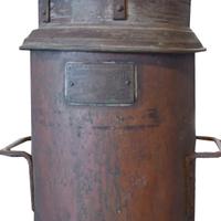 A Copper and Iron Vessel, Lisotto Grappa Distillery 11" W x 14" D x 32" H — Italy, 20th Century