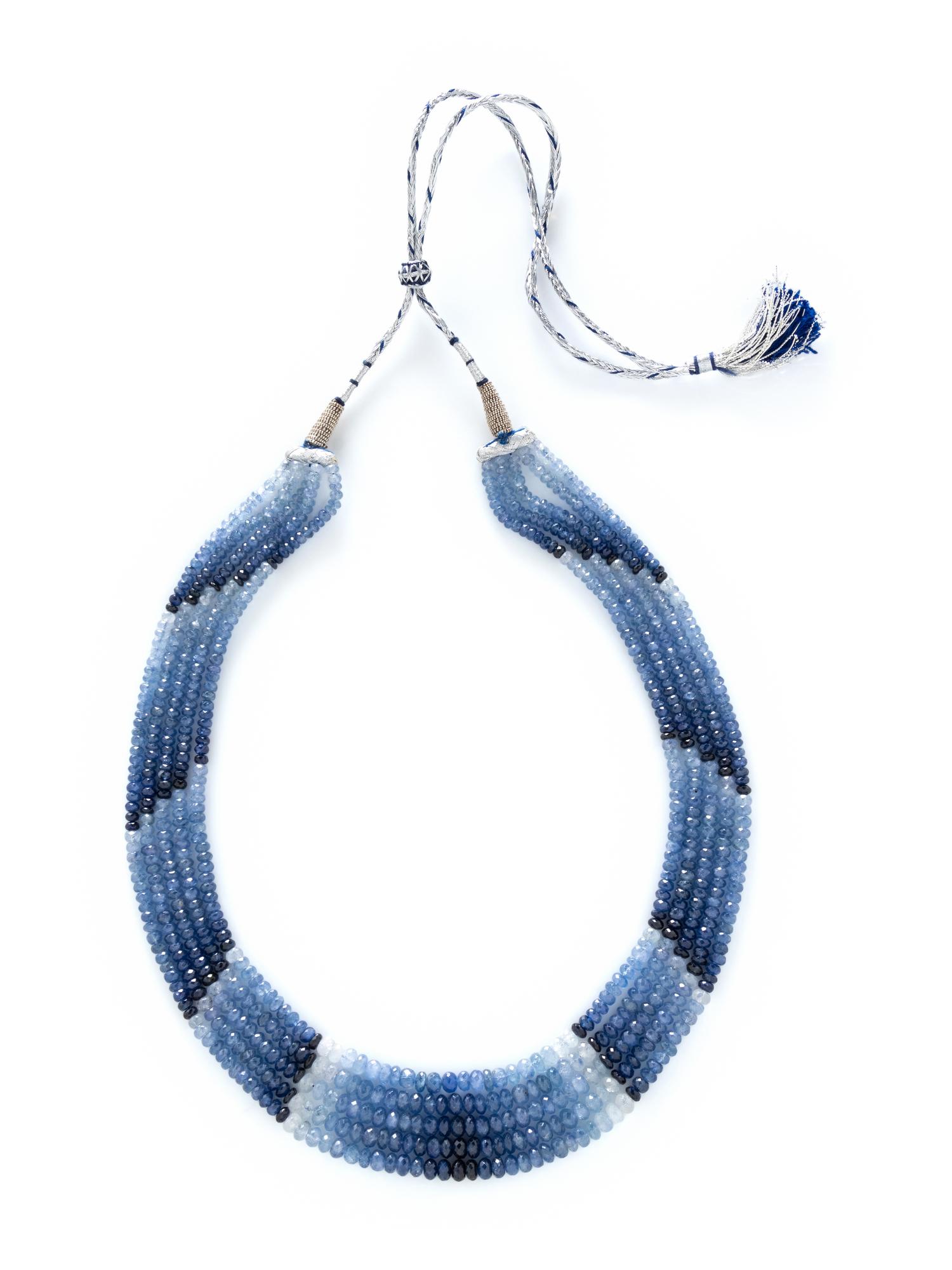 MULTISTRAND SAPPHIRE BEAD NECKLACE