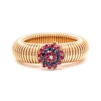 RETRO, YELLOW GOLD, DIAMOND, RUBY AND SAPPHIRE BRACELET