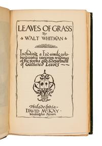 WHITMAN, Walt (1819-1892). Leaves of Grass. Philadelphia: David McKay, 1900.
