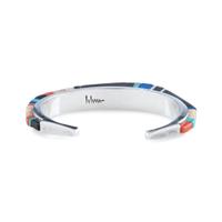 Silver and Cobblestone Inlay Cuff Bracelet