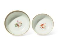 Two Chinese Export Porcelain Famille Rose Punch Bowls