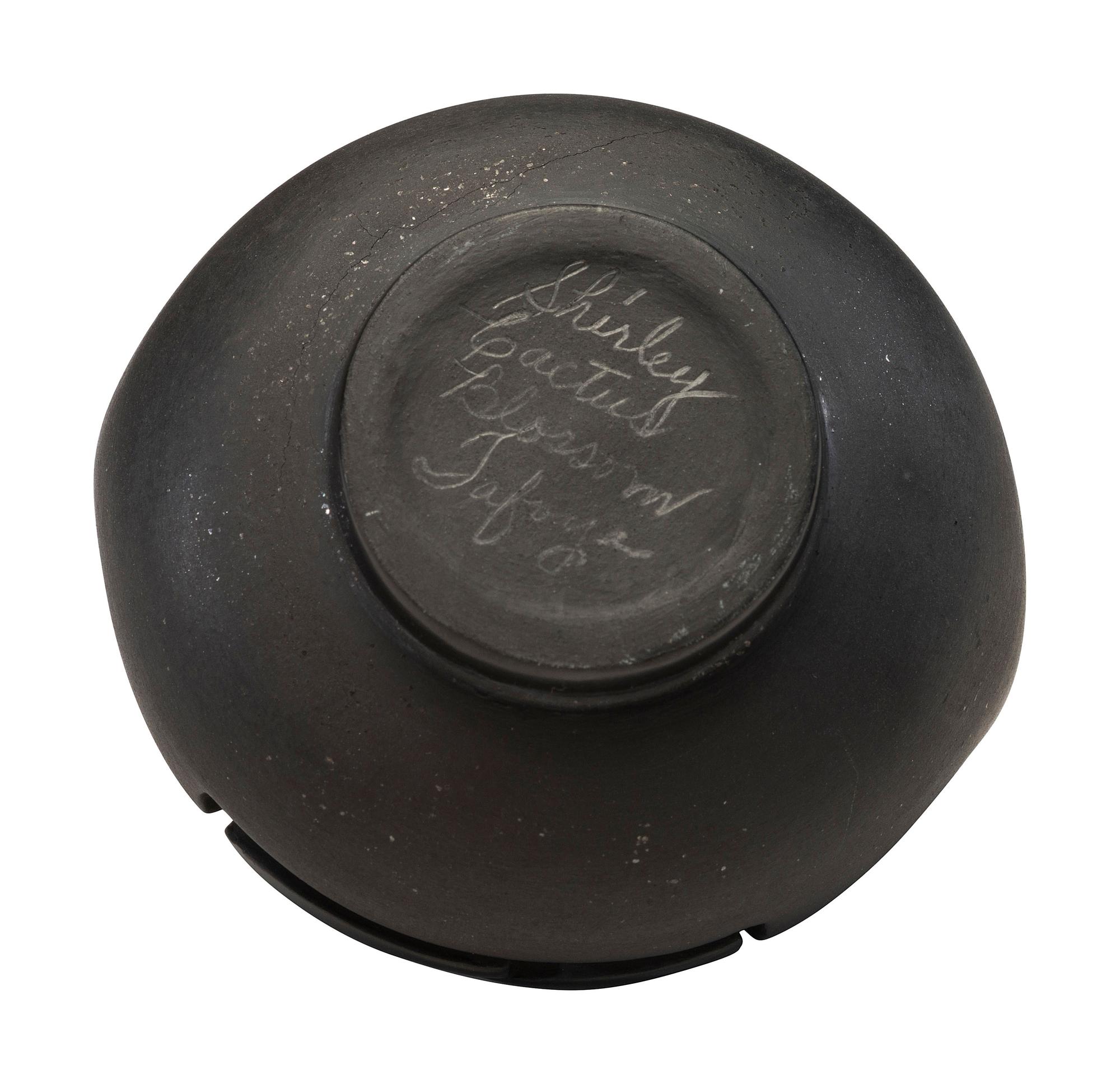 Carved Blackware Lidded Pottery Jar