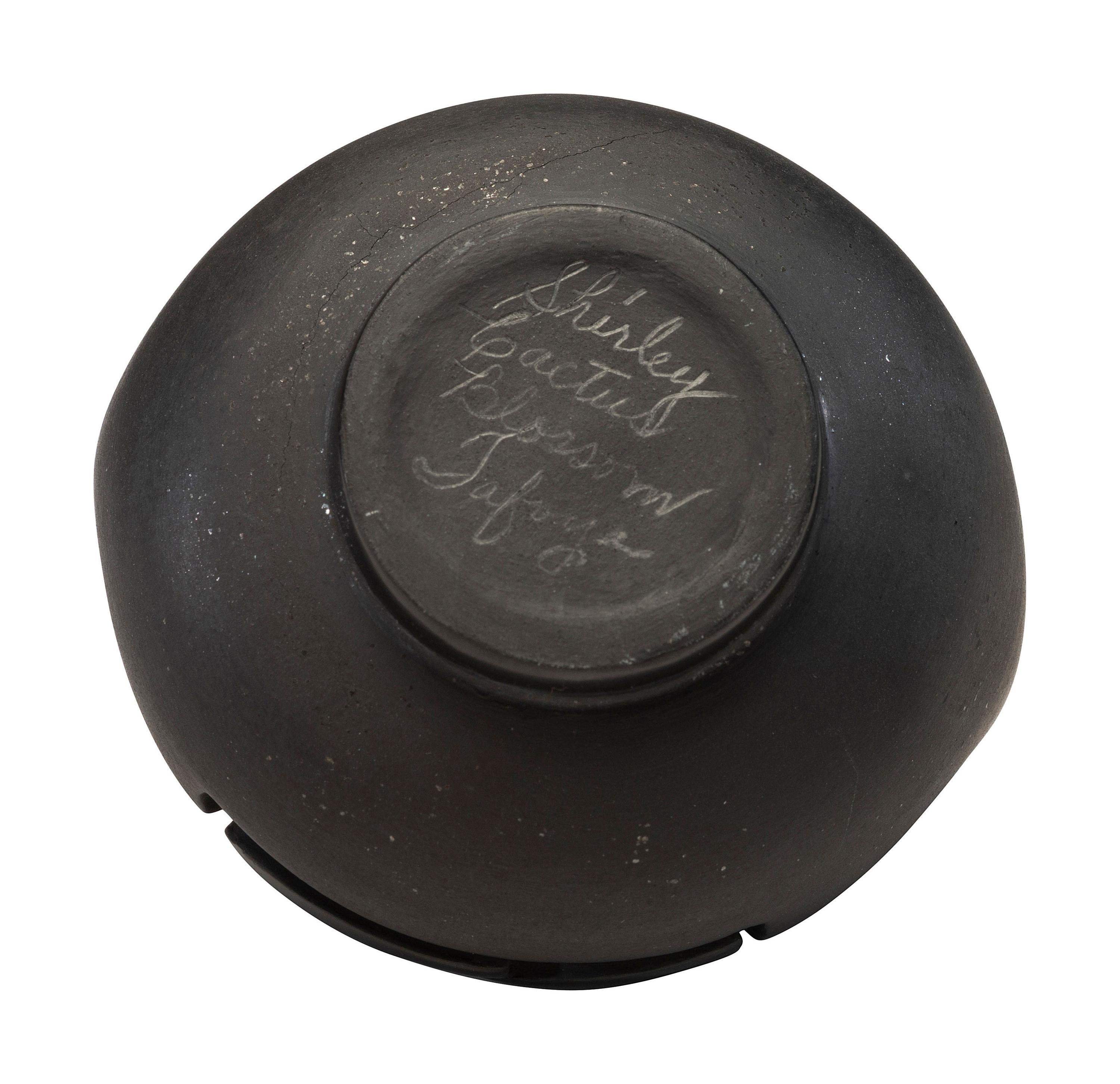Carved Blackware Lidded Pottery Jar
