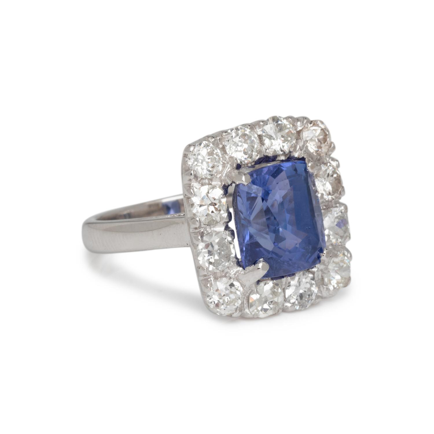 UNHEATED COLOR-SHIFT CEYLON SAPPHIRE AND DIAMOND RING