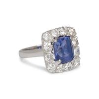 UNHEATED COLOR-SHIFT CEYLON SAPPHIRE AND DIAMOND RING