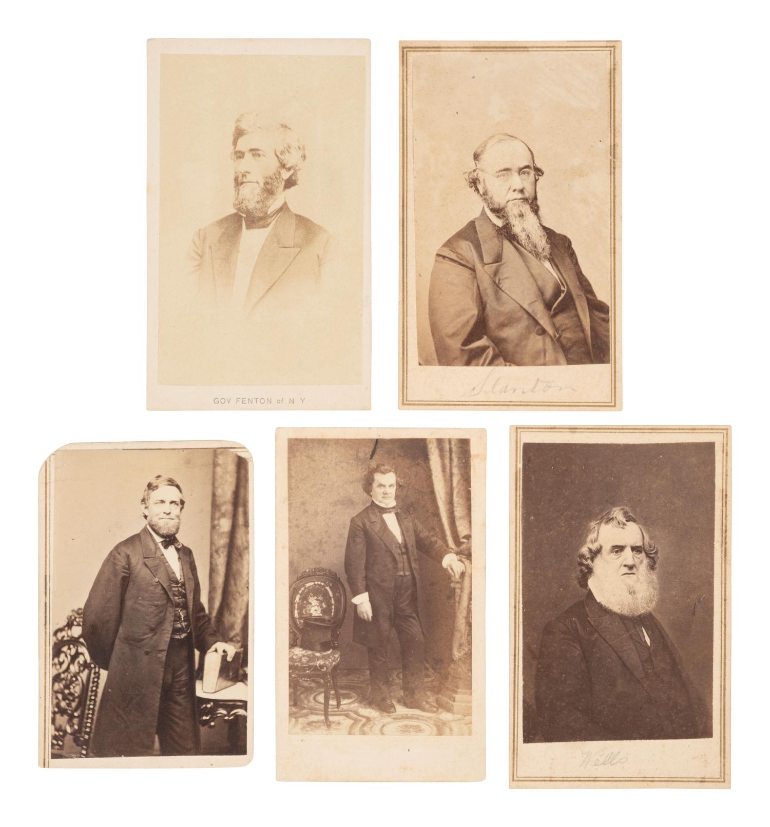 [CIVIL WAR]. 9 CDVs ft. members of Lincoln's cabinet & other politicians, incl. CHASE, WELLS, etc.