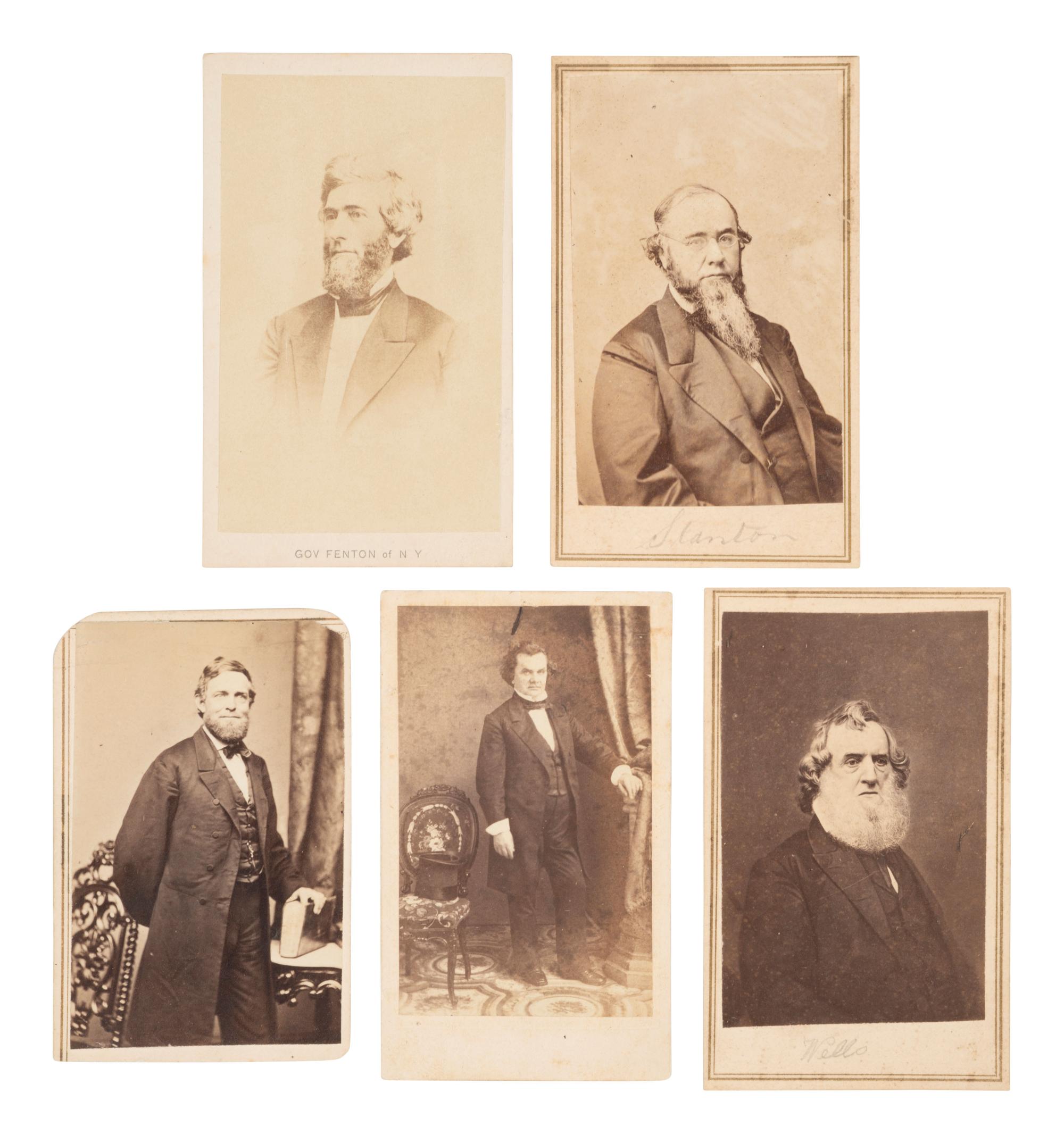 [CIVIL WAR]. 9 CDVs ft. members of Lincoln's cabinet & other politicians, incl. CHASE, WELLS, etc.