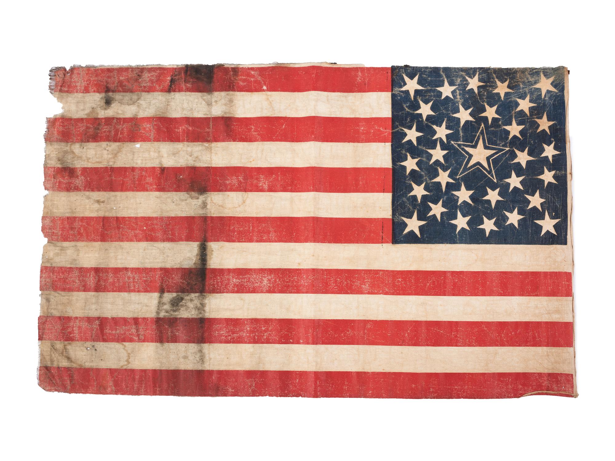 [FLAGS]. 31-star American parade flag. Ca 1850-1859.