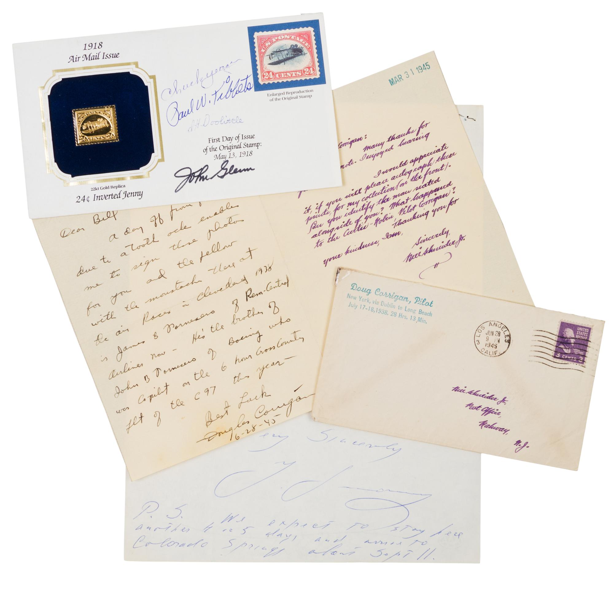[AVIATION]. A group of 3 manuscripts by aviators or pertaining to aviation.