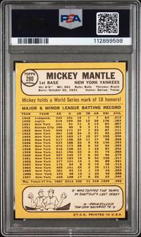 A 1968 Topps Mickey Mantle Baseball Card No. 280 (PSA 3 VG)