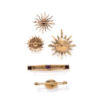COLLECTION OF YELLOW GOLD BROOCHES