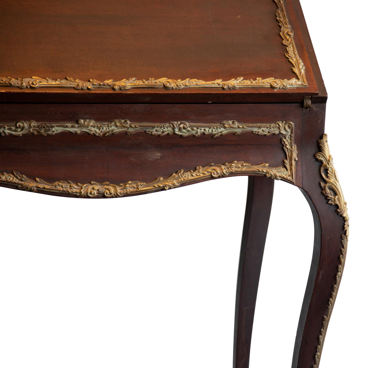 A Louis XV Style Gilt Bronze Bureau en Pente