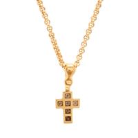 Cartier, Diamond and Yellow Gold Cross Pendant with a Chopard Yellow Gold Chain