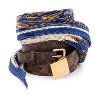 Two Louis Vuitton Belts and an Hermès Plisse Scarf