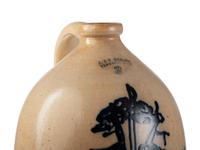 A J&E Norton Cobalt Decorated Stoneware Three-Gallon Jug