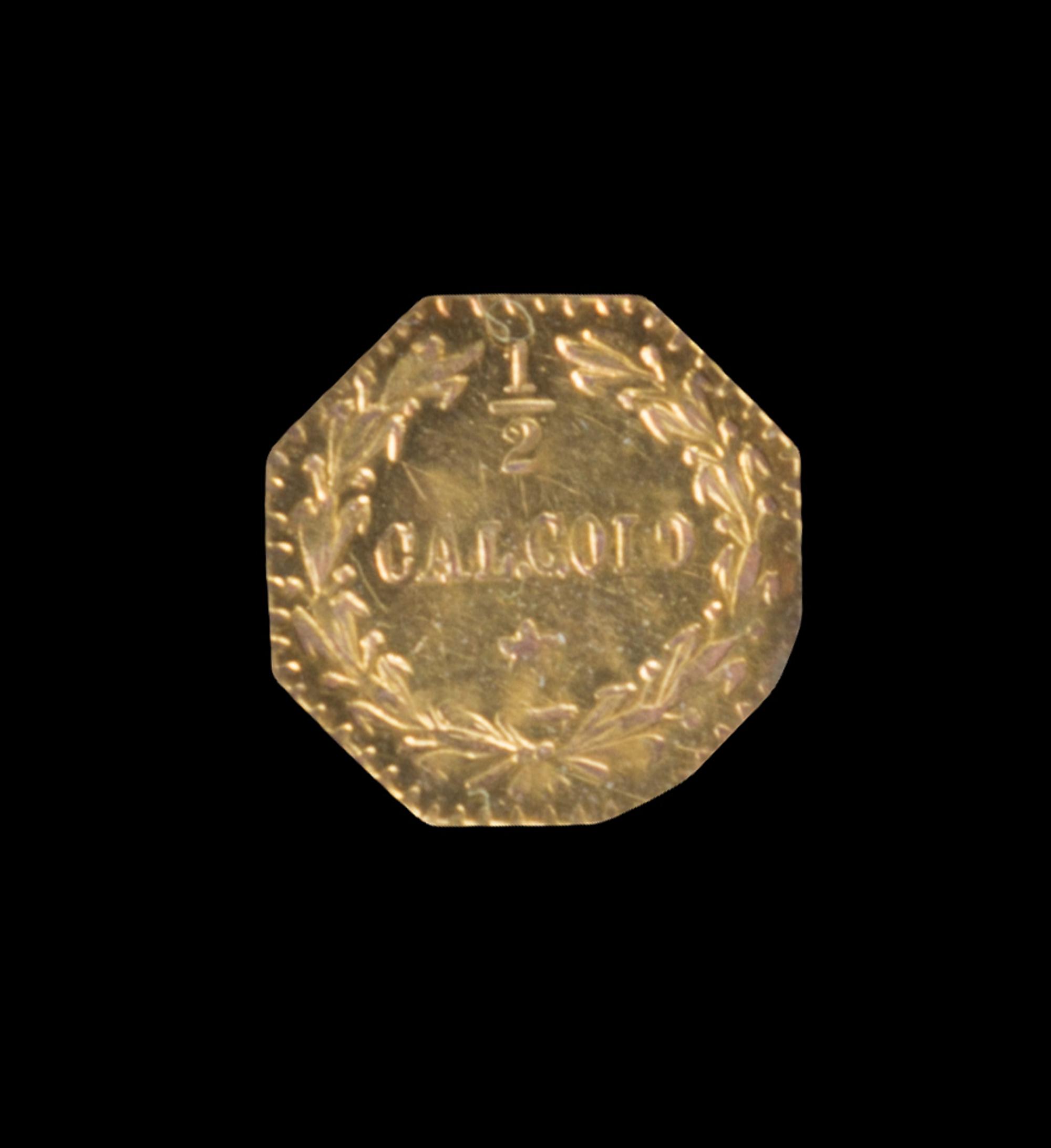 A United States 1880 Octagonal Indian Head: California Half-Dollar Gold Token