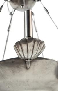 A Contemporary Pewter Five-Light Chandelier