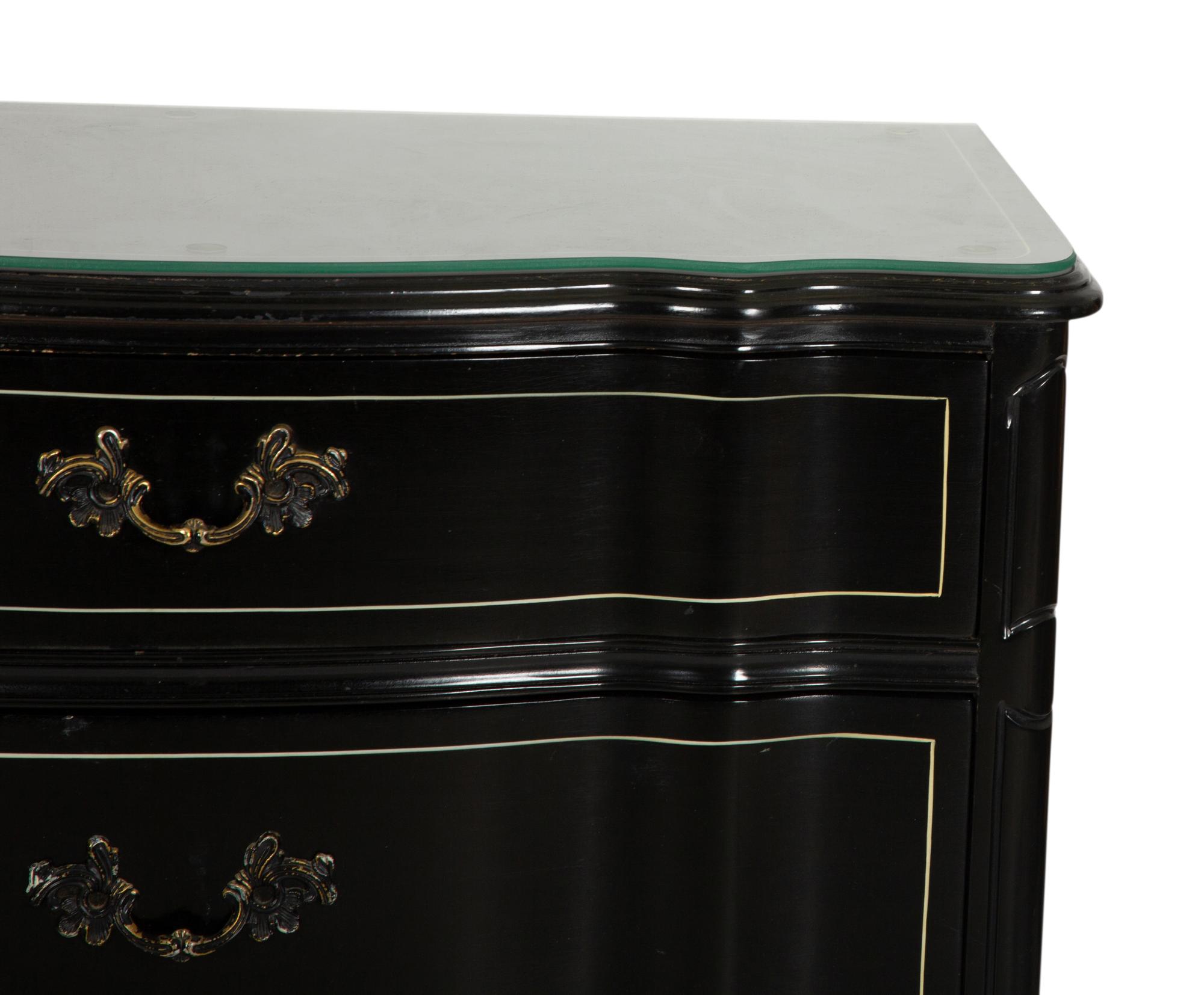 A Napoleon III Style Ebonized Commode