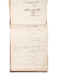 [POLITICS]. Autograph book with signatures from the James Buchanan administration, including: