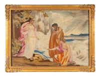 A Pair of Continental Needlework and Silk Pictures