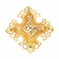 Tiffany & Co., Yellow Gold and Turquoise Cross Pendant Brooch