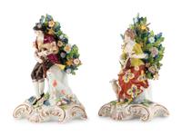 A Pair of Chelsea Porcelain Figures