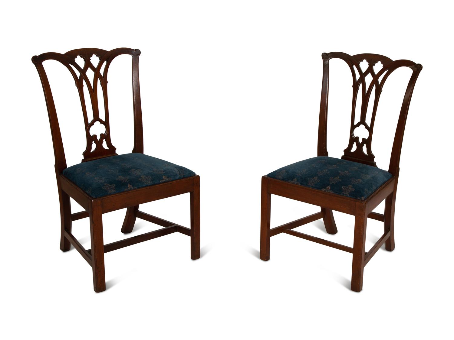 A Pair of American Chippendale Mahogany Side Chairs