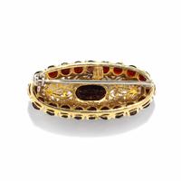 GARNET AND YELLOW GOLD BROOCH
