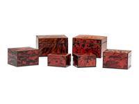 Six Tortoise Shell Veneered Boxes