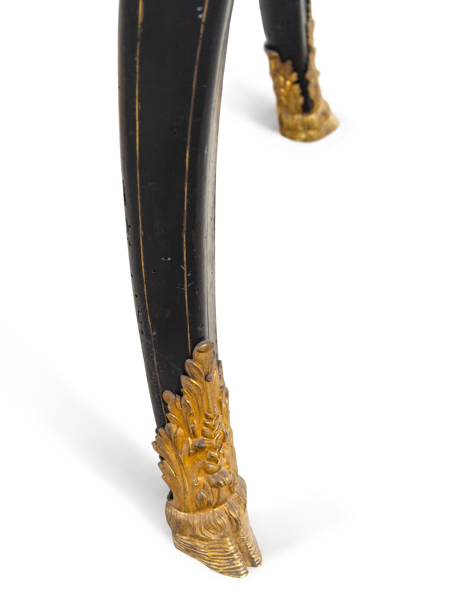 A Louis XV Gilt Bronze Mounted Brass Inlaid Ebonized Bureau Plat