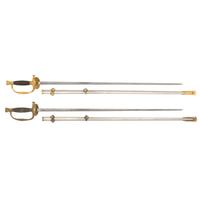 Two US Model 1860 Springfield Armory Staff & Field Officers Swords