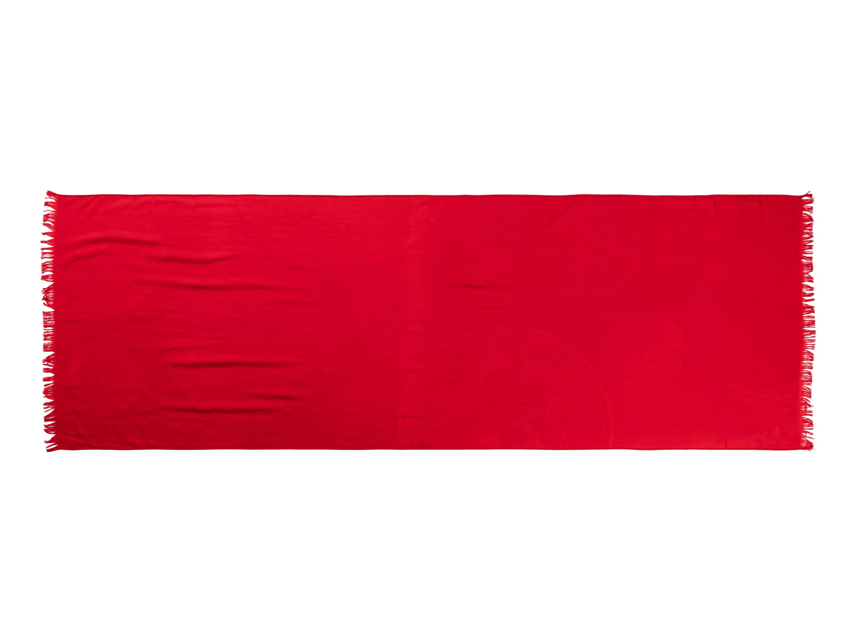 Hermès Red Cashmere Scarf