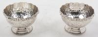 A Pair of English Silver-Plate Footed Bowls Diameter 6 1/2 inches.