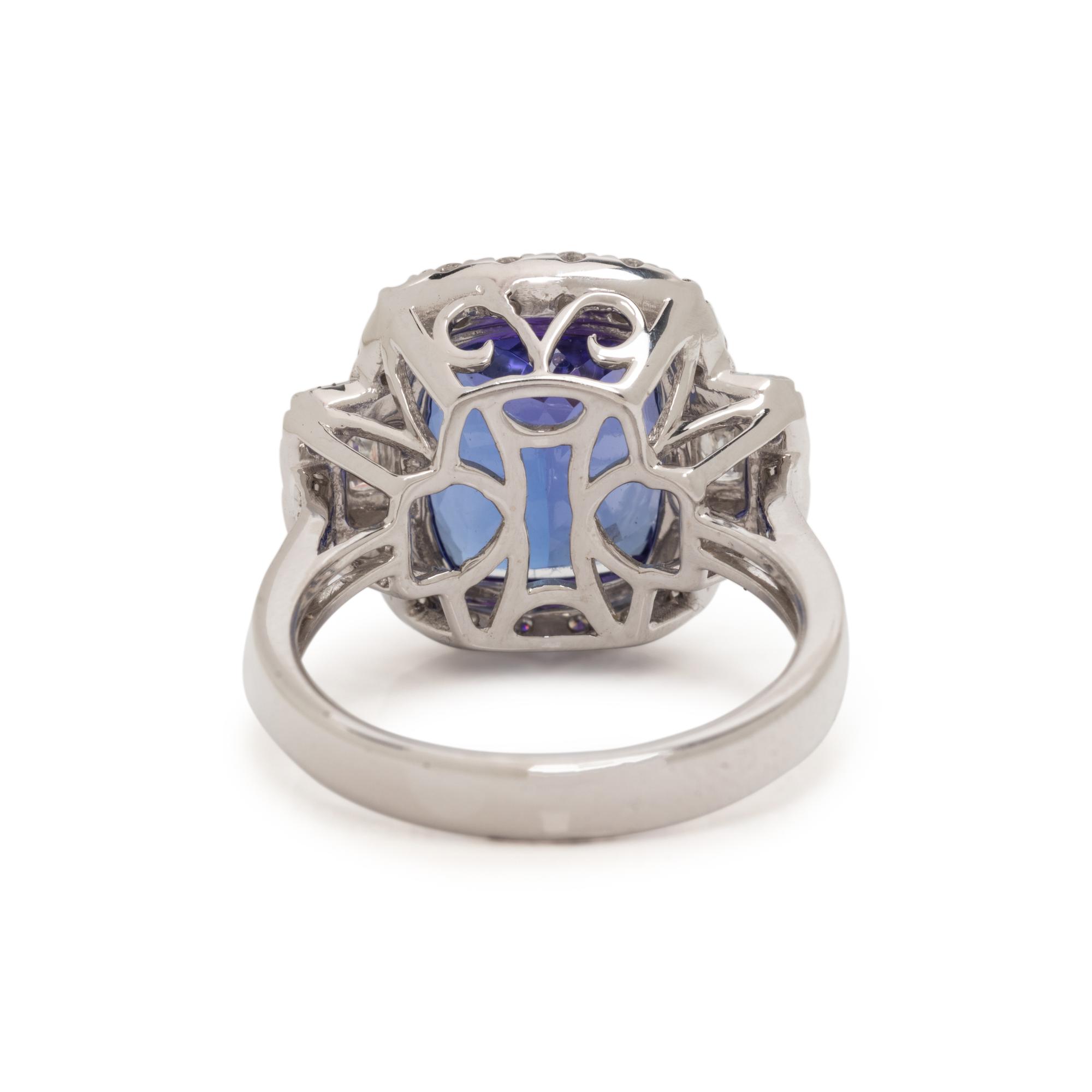 TANZANITE AND DIAMOND RING