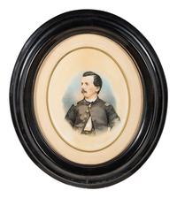 [CIVIL WAR]. Oval chalk portrait of an infantry captain.