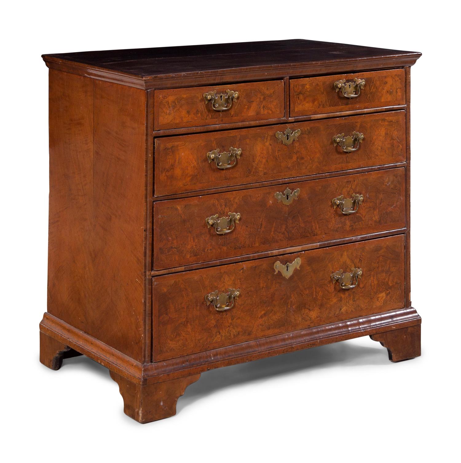 A George II Walnut Chest of Drawers