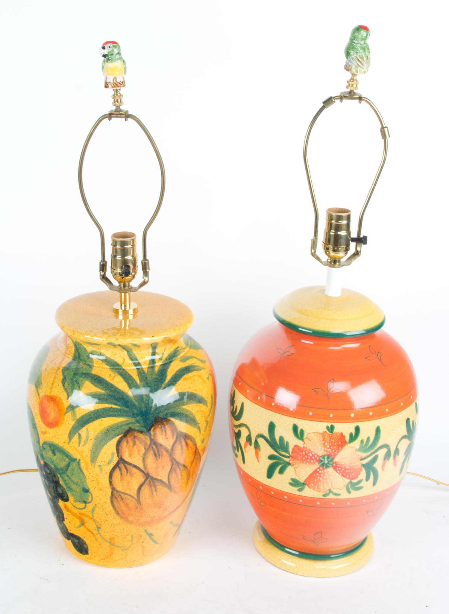 A Pair of Porcelain Urns Mounted as Lamps