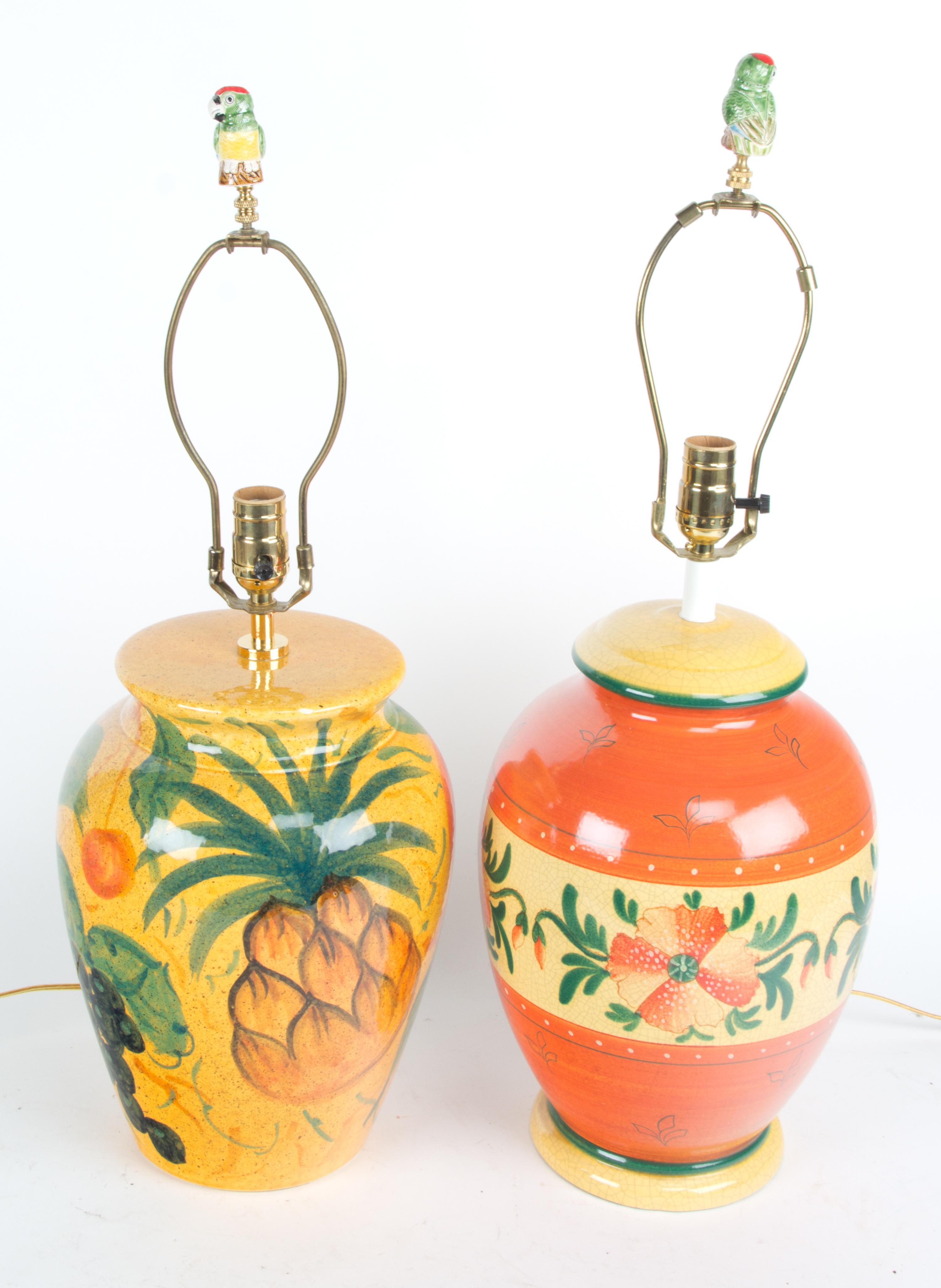 A Pair of Porcelain Urns Mounted as Lamps