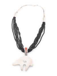 Multi-Strand Necklace, with Mosaic Inlay Bear Pendant