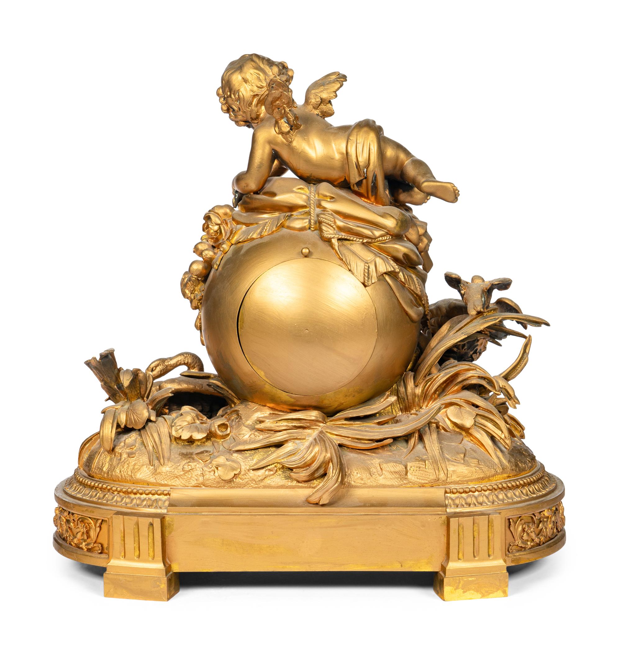 A French Gilt Bronze Figural Clock