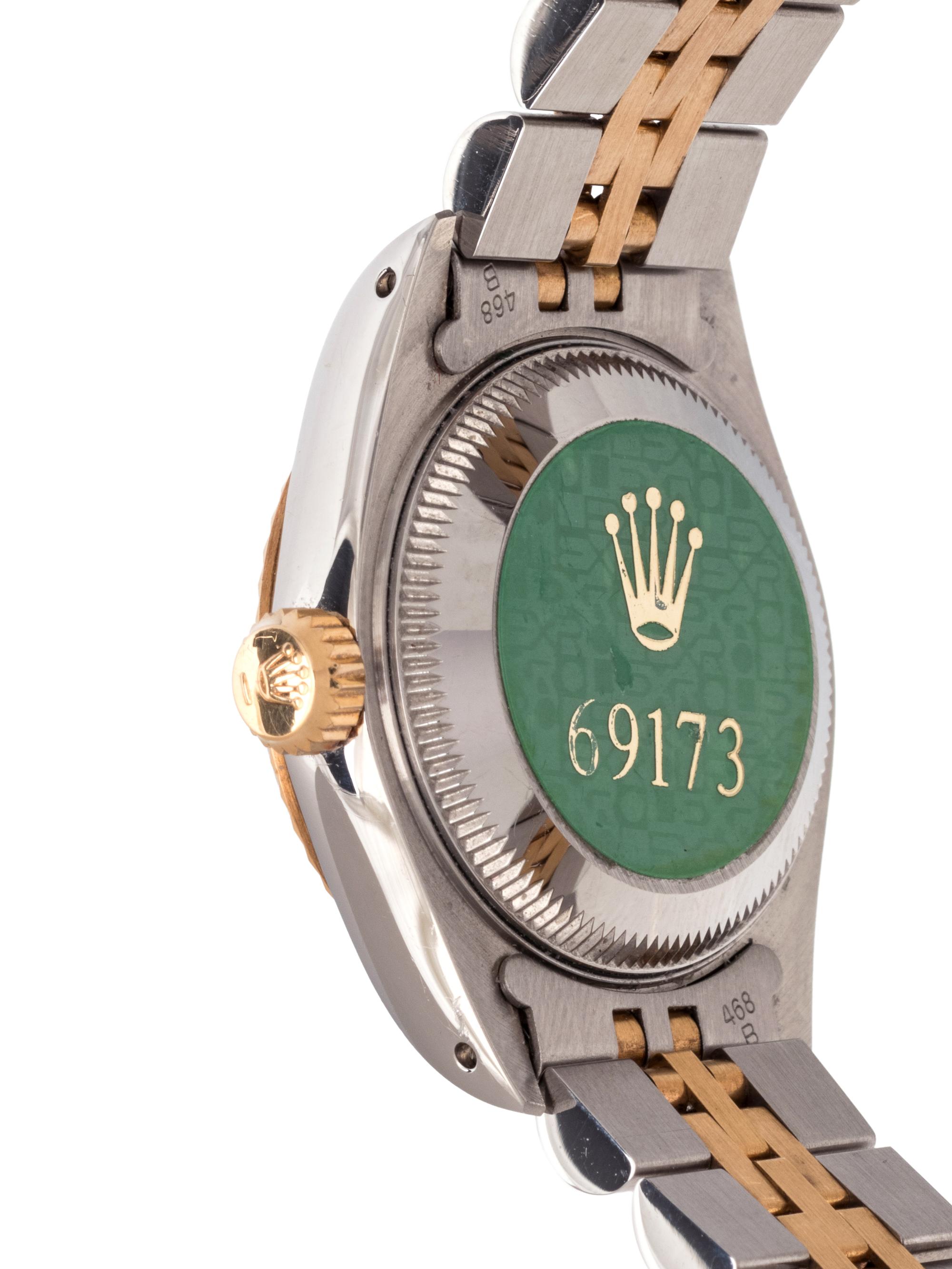 ROLEX, STAINLESS STEEL AND 18K YELLOW GOLD REF. 69173 'OYSTER PERPETUAL DATEJUST' WRISTWATCH, CIRCA 1989