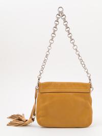 A Prada Camel Leather Handbag, 8" x 6.75" x .75"; Strap drop: 9".