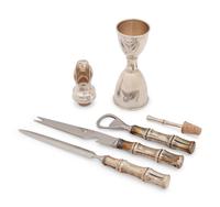 A Group of Five Tiffany & Co. Silver Bamboo Pattern Articles