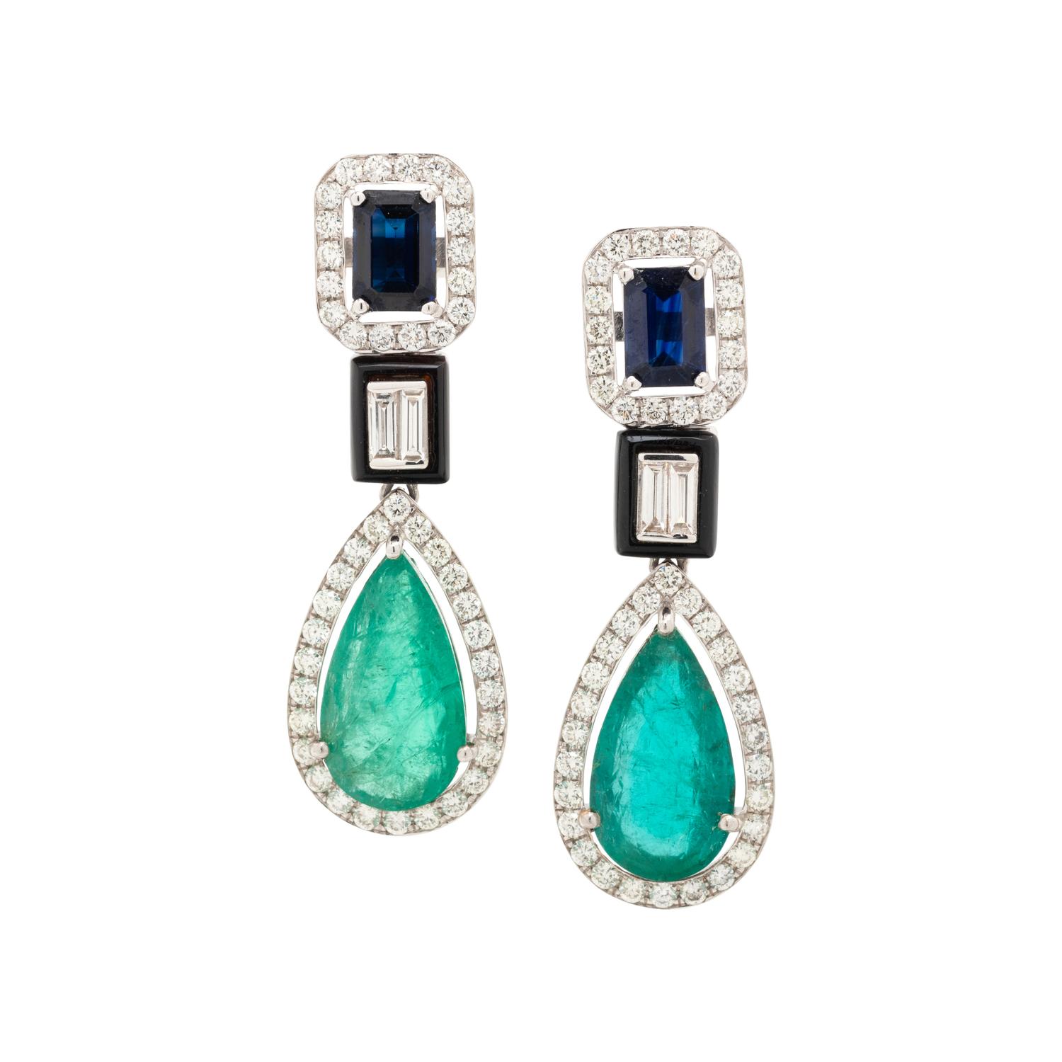 DIAMOND AND MULTIGEM EARRINGS
