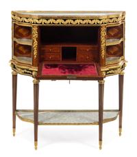 A Louis XVI Style Gilt Bronze Mounted Marquetry Secretaire a Abattant Height 44 1/4 x width 41 x depth 14 inches. — LATE 19TH CENTURY