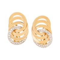 YELLOW GOLD, PLATINUM AND DIAMOND EARCLIPS