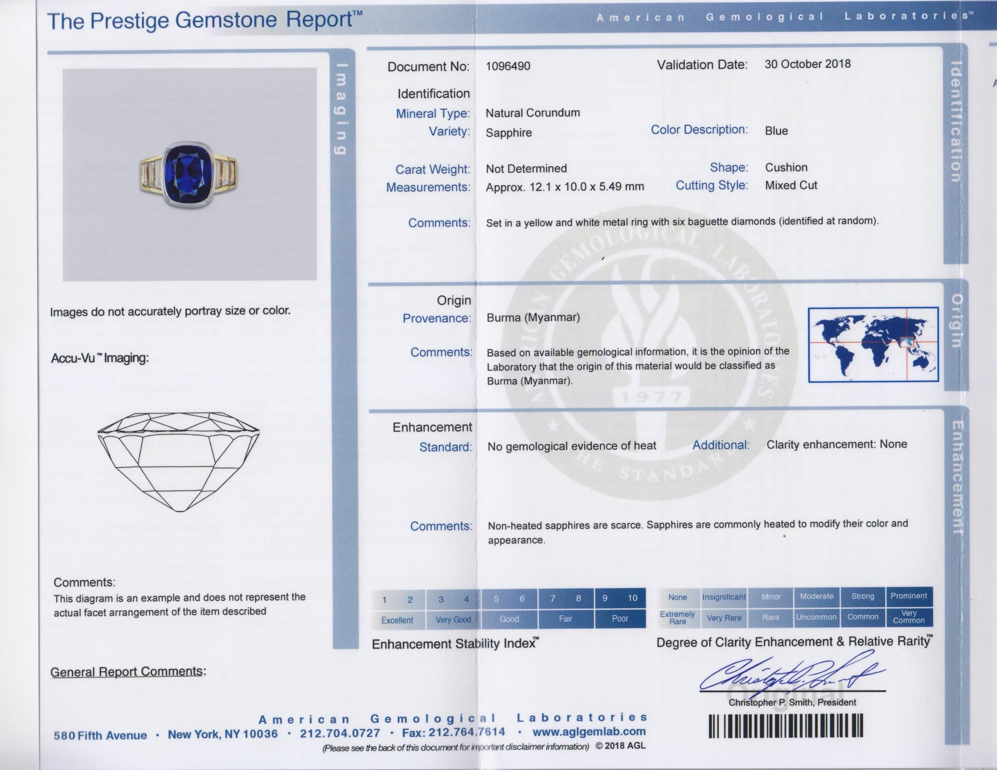 A Platinum Topped 18 Karat Yellow Gold, Sapphire and Diamond Ring, 6.50 dwts.