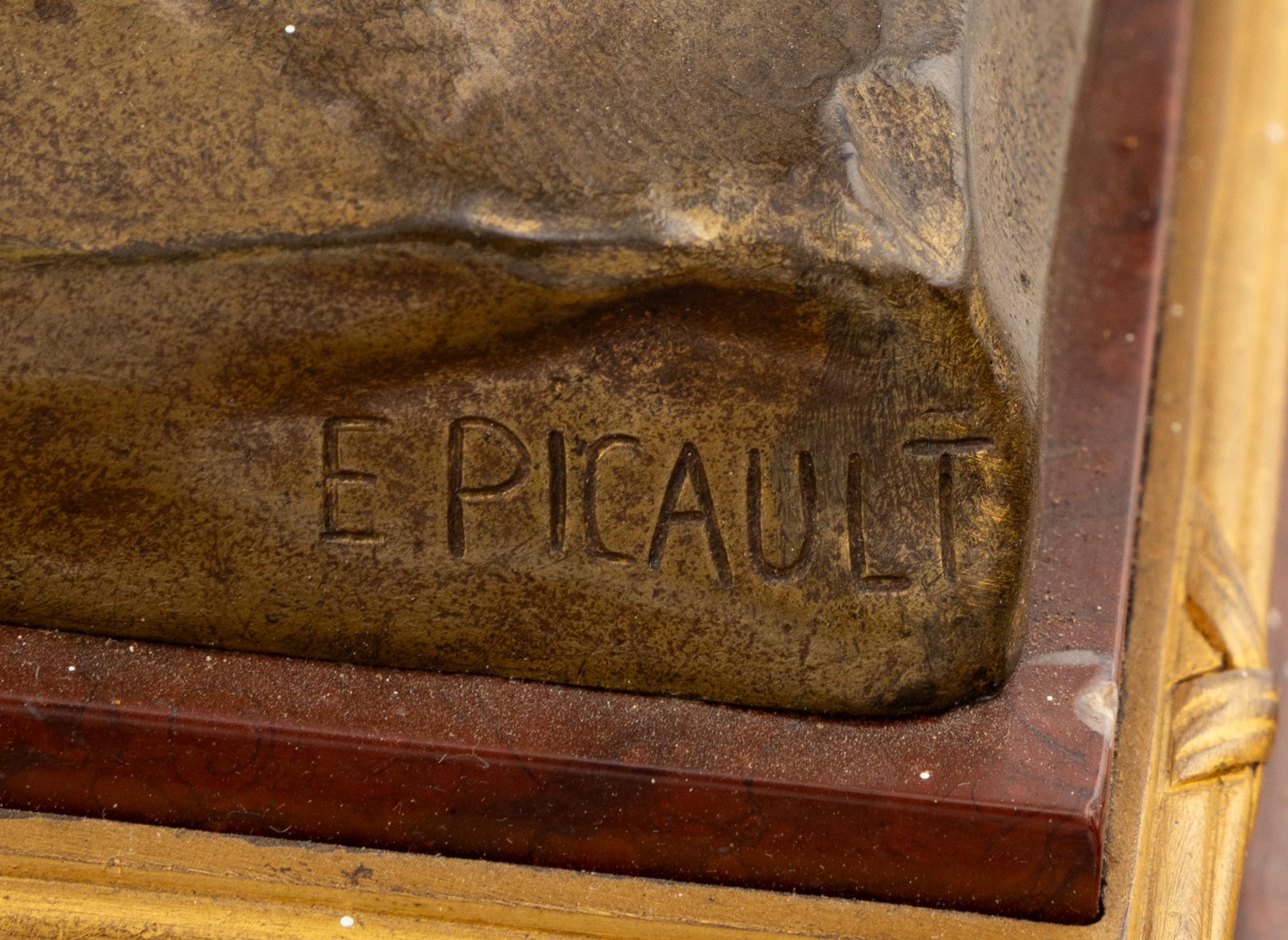 A French Gilt and Patinated Bronze Mounted Marble Encrier
